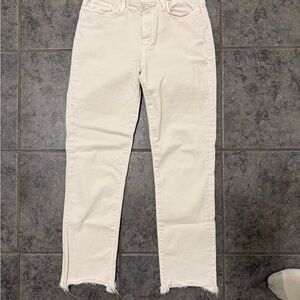 PAIGE Cream Ankle Jeans